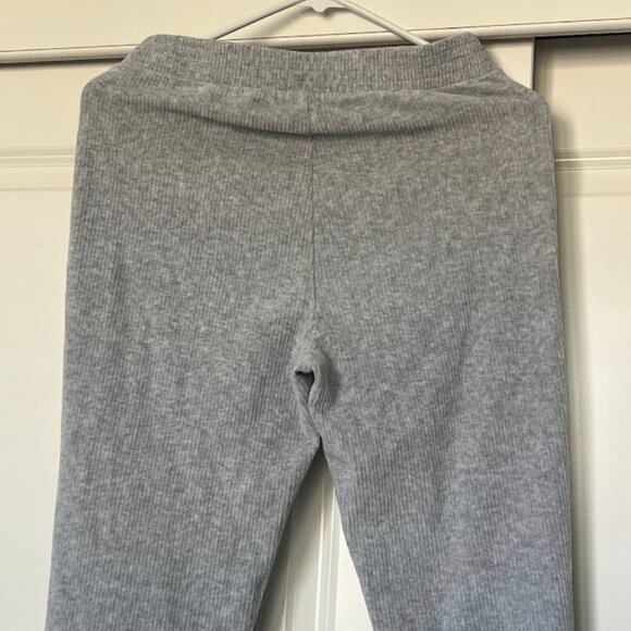 Aerie Gray Ribbed Velour Flare Lounge High Waisted Pants Size Small - Picture 9 of 10